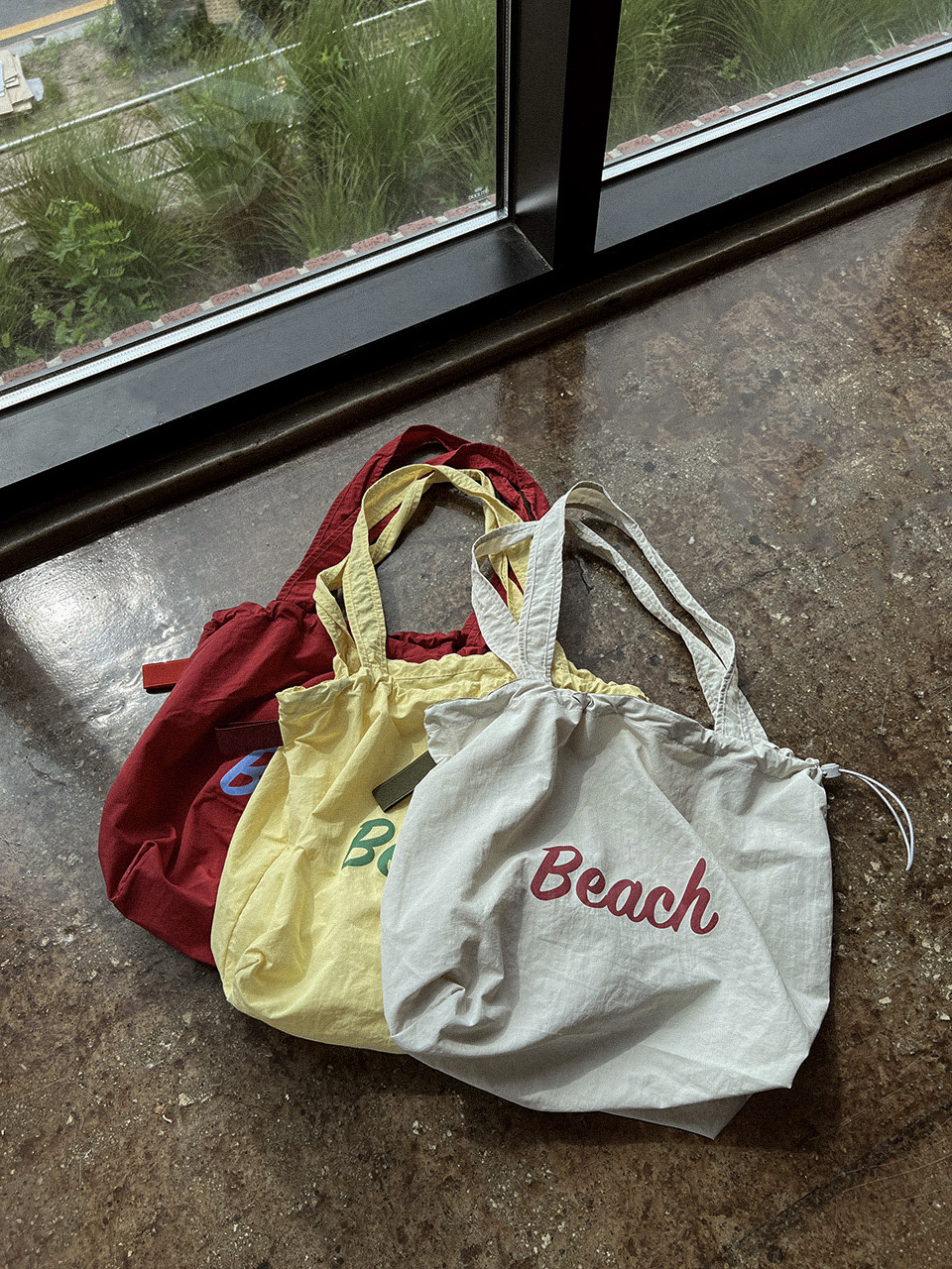 [Nylon] Lettering String Eco Bag (5 colors)
