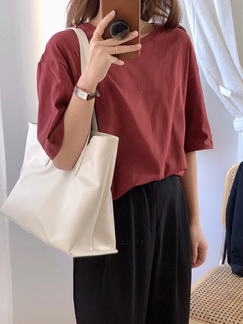 Glossy Square Big Shopper Bag (2 colors)