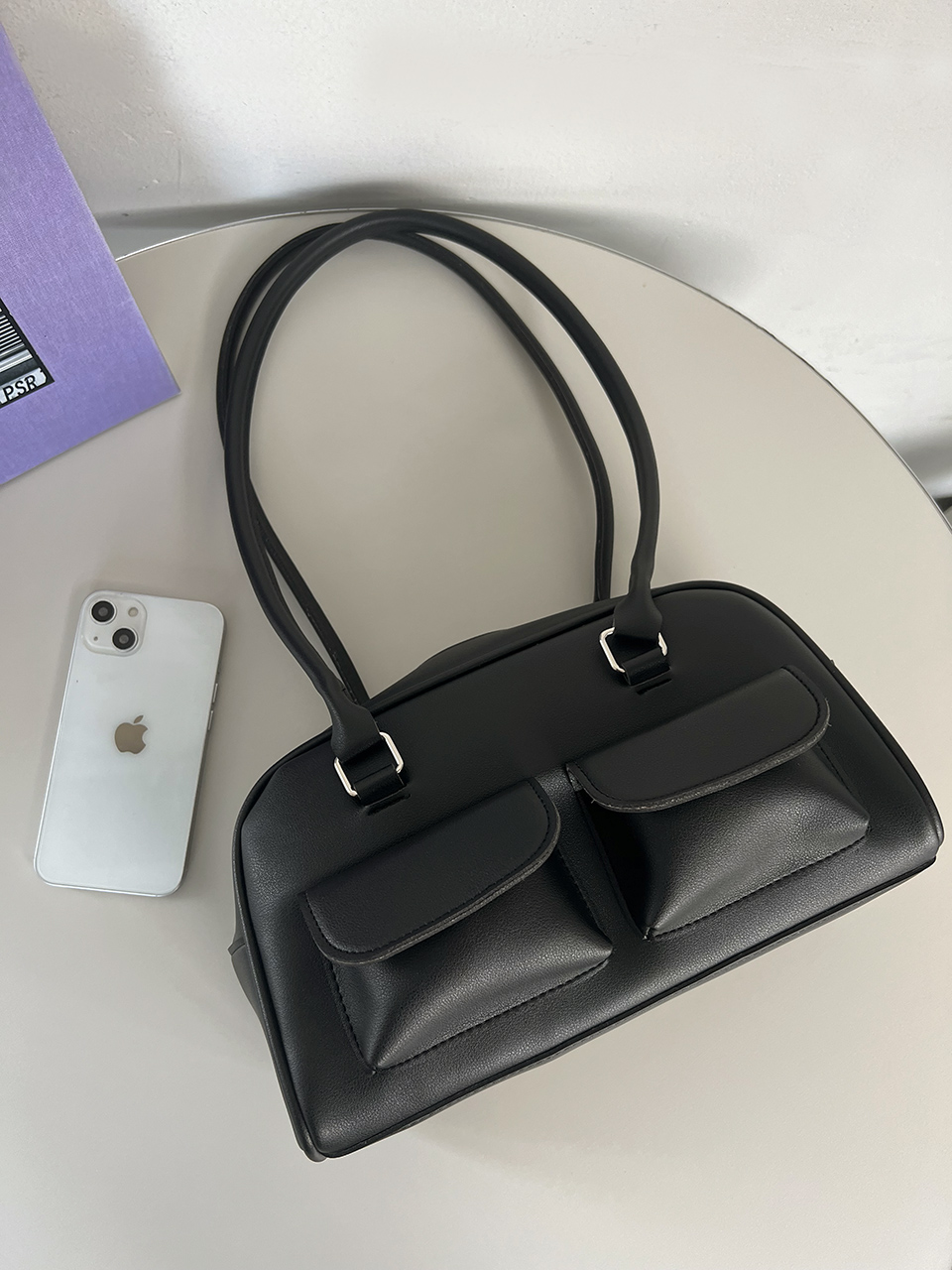 2-Pocket Mini Bucket Shoulder Bag (4 colors)