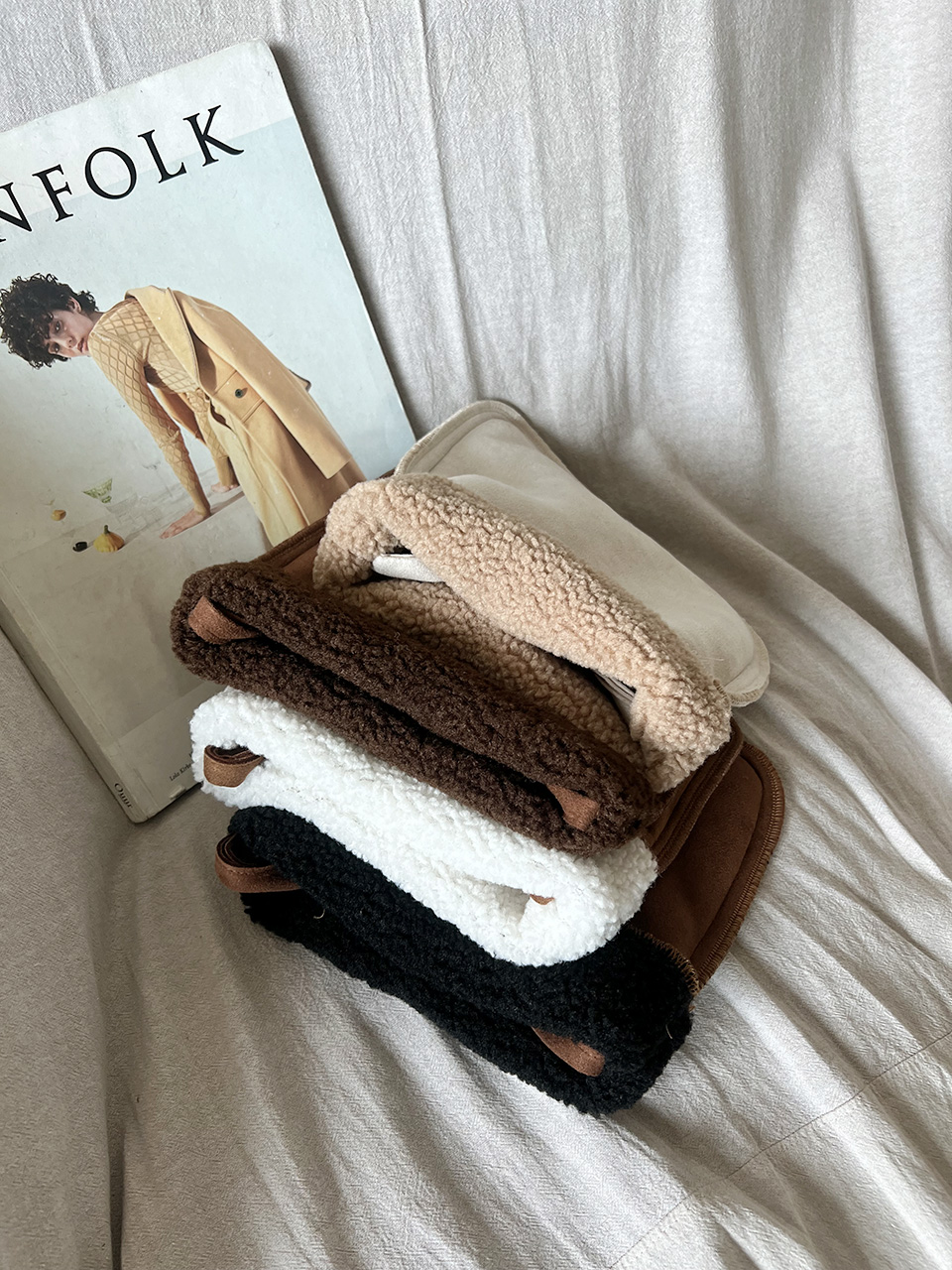 Fluffy fur suede mini bag