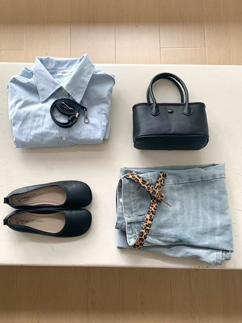 Button Square Leather Mini Tote Bag