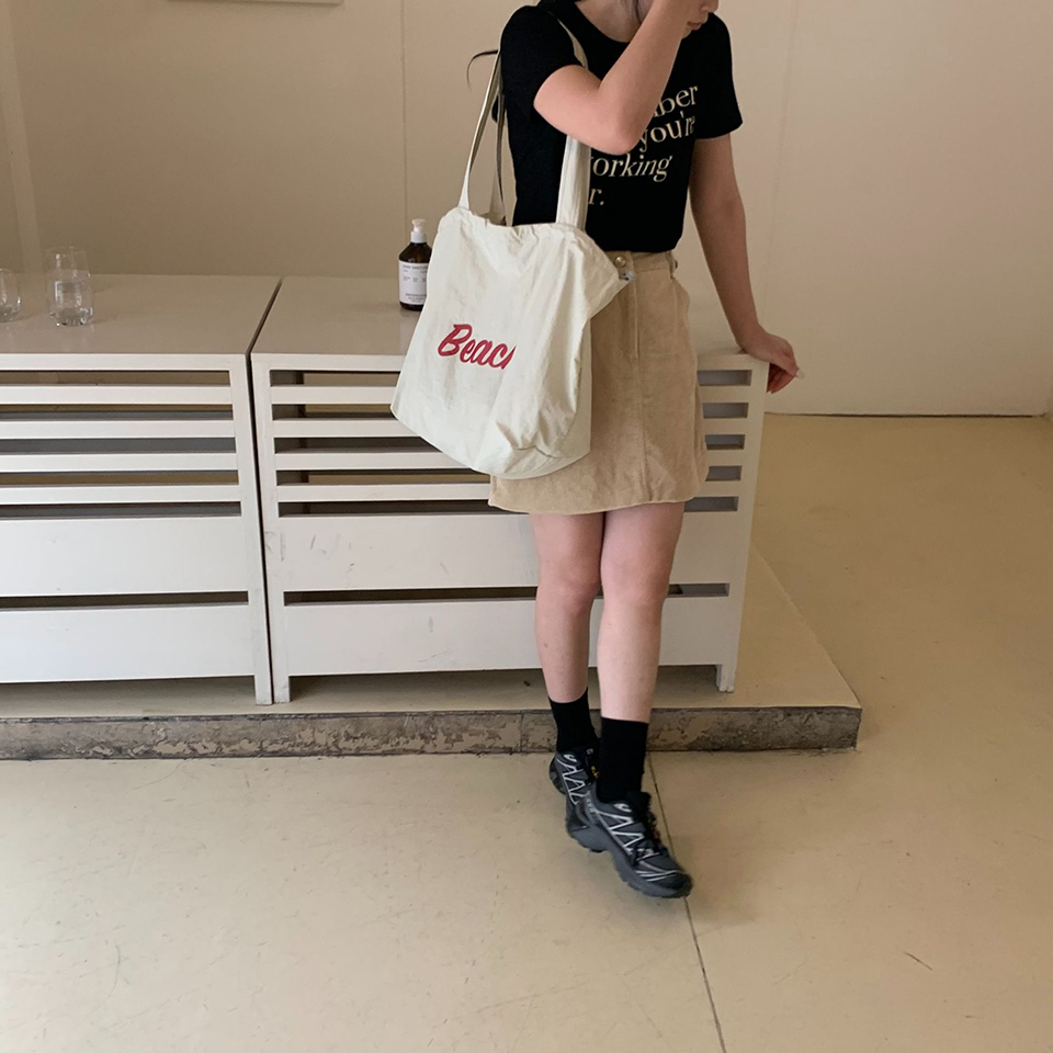 [Nylon] Lettering String Eco Bag (5 colors)