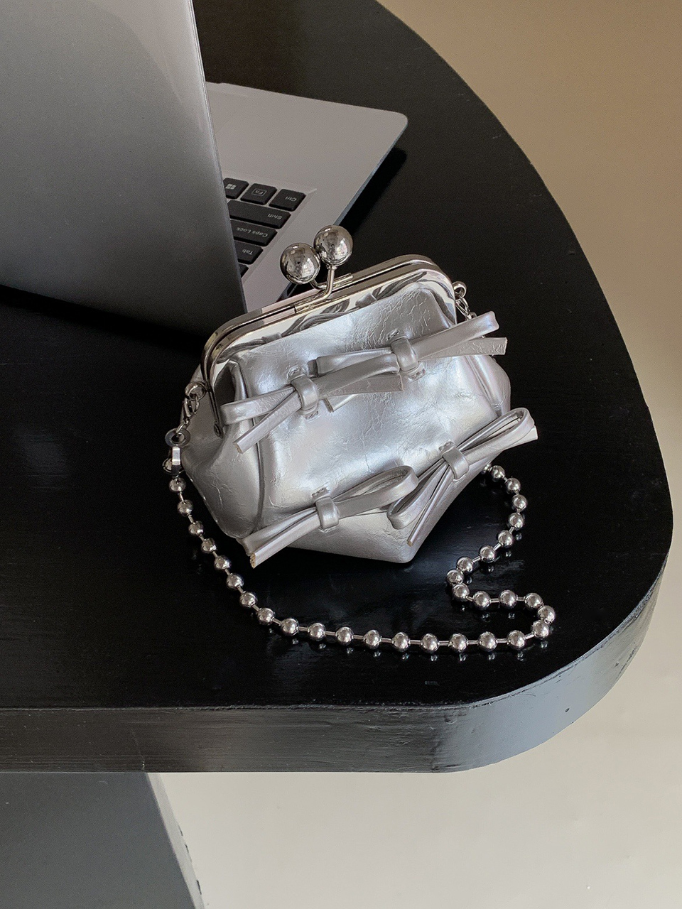 Ribbon 2-Way Chain Mini Crossbody Bag (2 Strap Types)