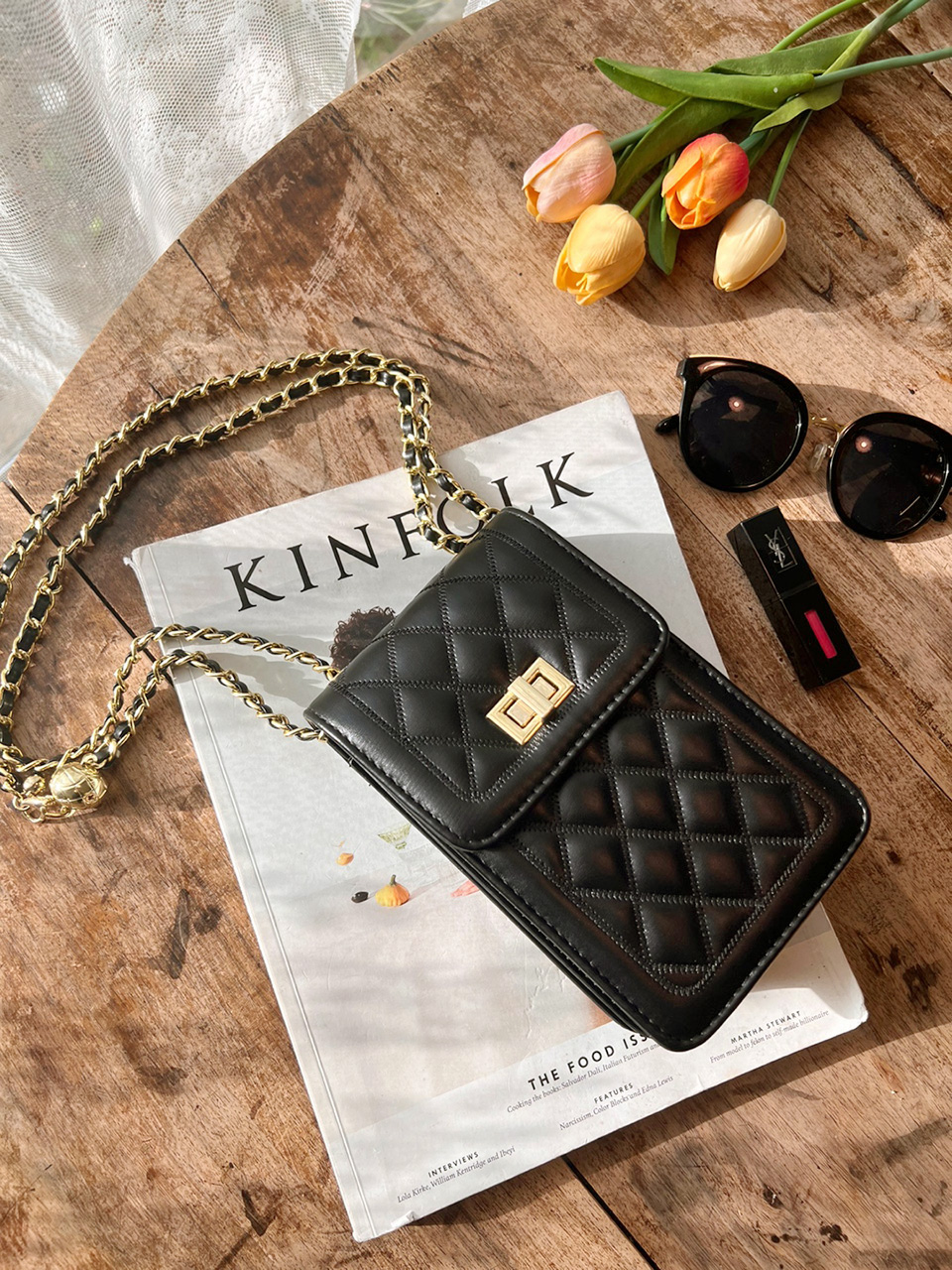 Lotia Quilted Square Chain Mini Shoulder Bag (2 colors)
