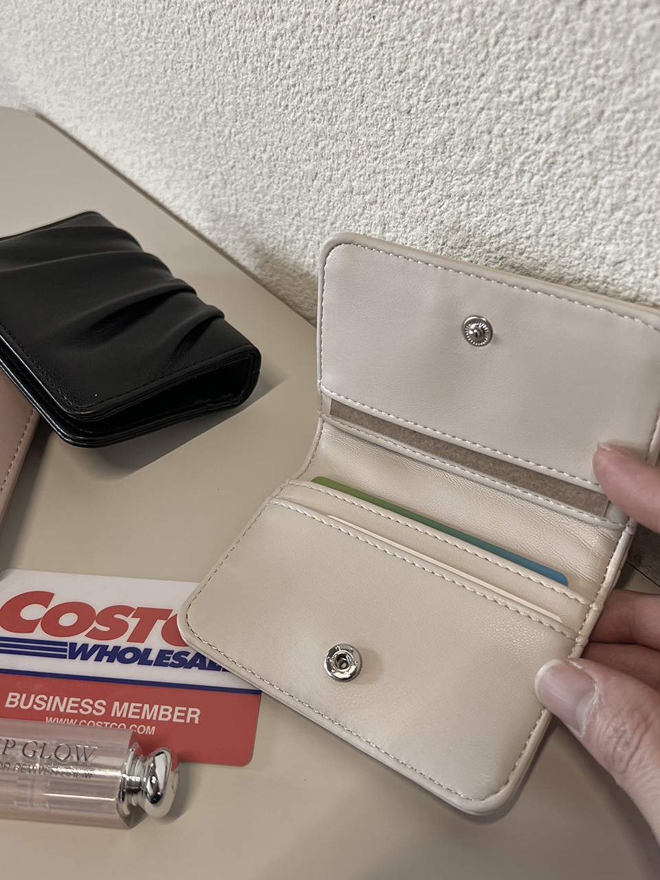 Shirring Leather Card Case