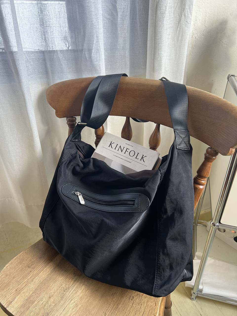 Nylon Zipper Big Cloth Eco Bag (4 colors)