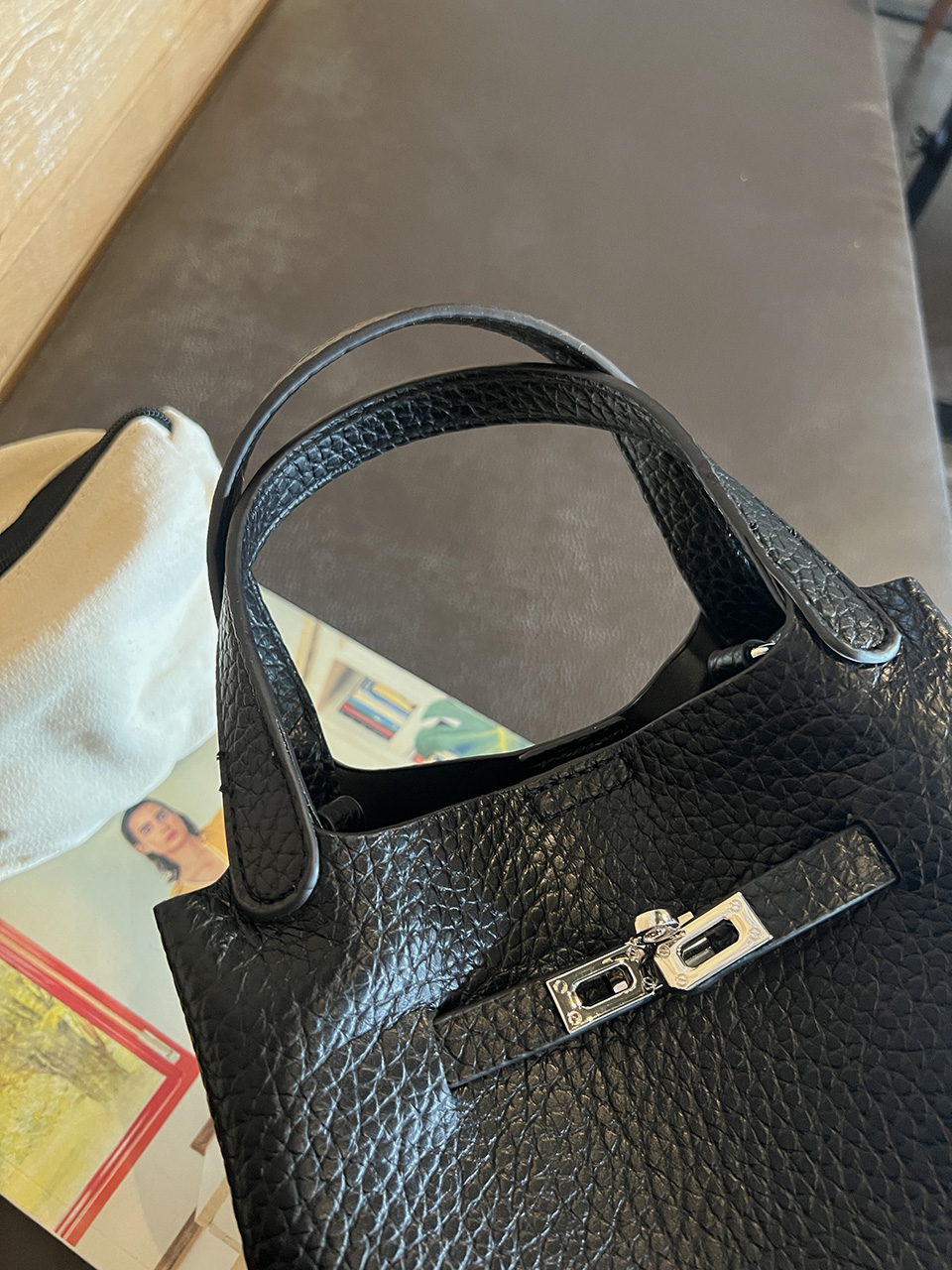 Leather buckle 2-way tote bag (6 colors)