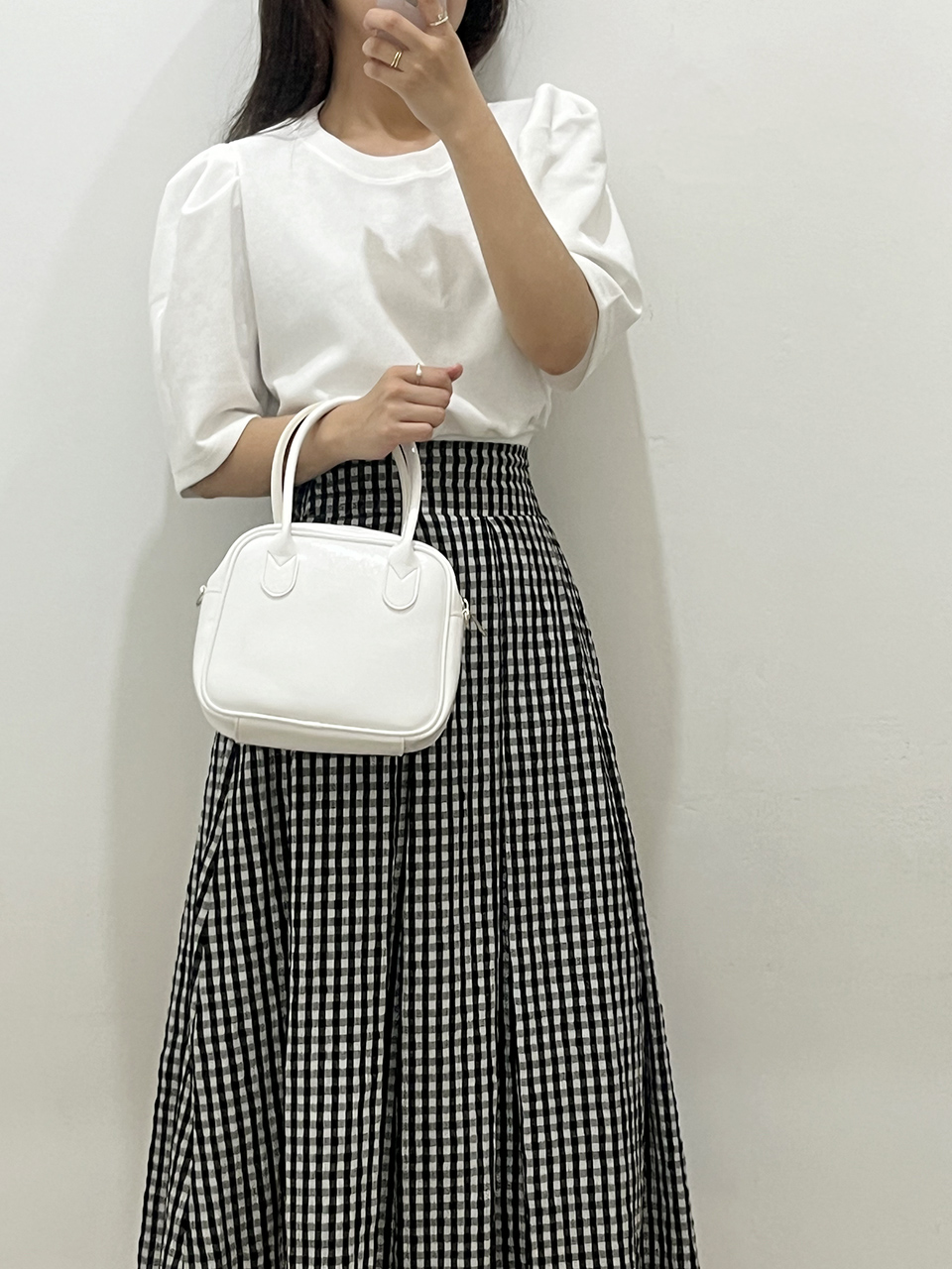 Tammy Square Silver 2-Way Tote Bag