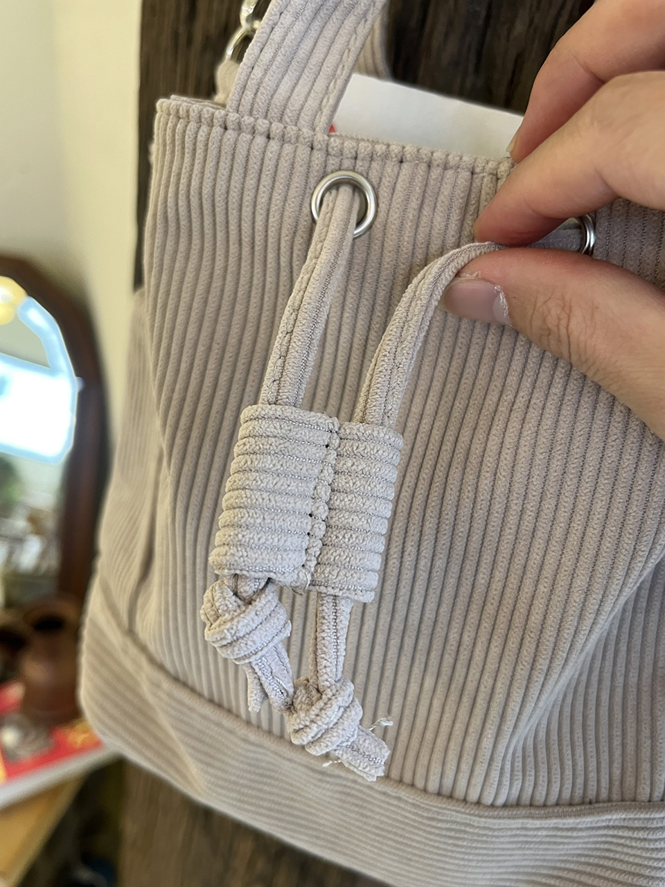 Corduroy Mini Bucket Bag, Bucket Cloth Eco Bag (6 colors)