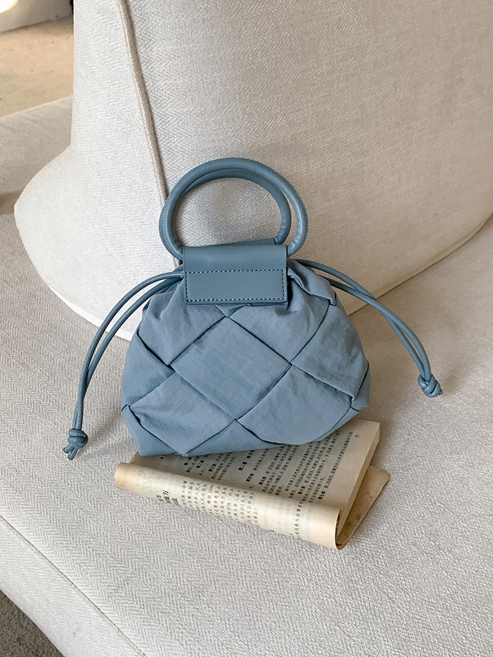 Quilted Nylon Mini Bucket Bag (4 colors)