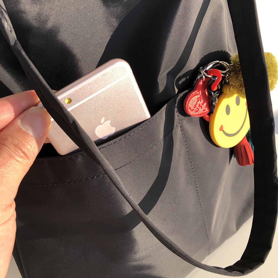 Button 2-pocket plain eco bag