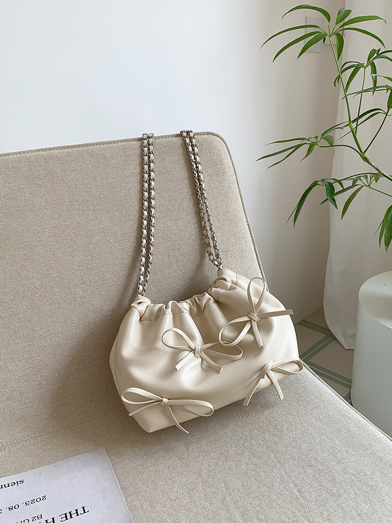 Ribbon Ballet Core Shirring Chain Shoulder Bag (6 colors)