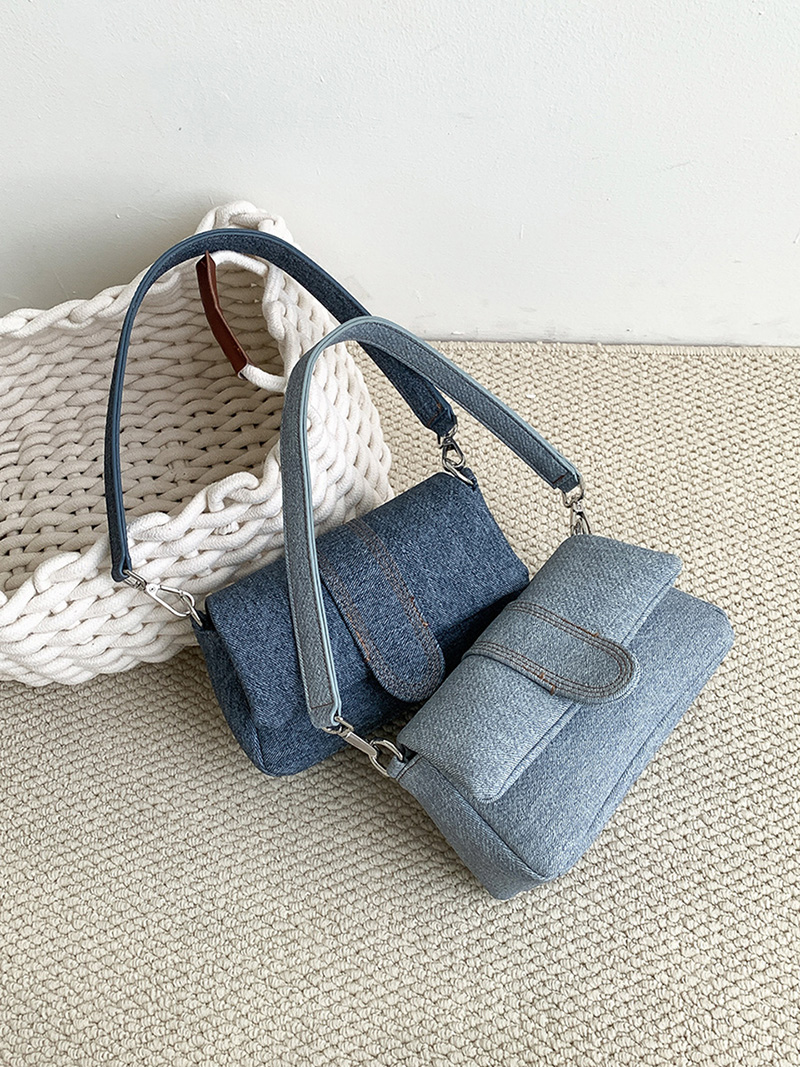 Denim Leather Mini Tote Bag (3 colors)