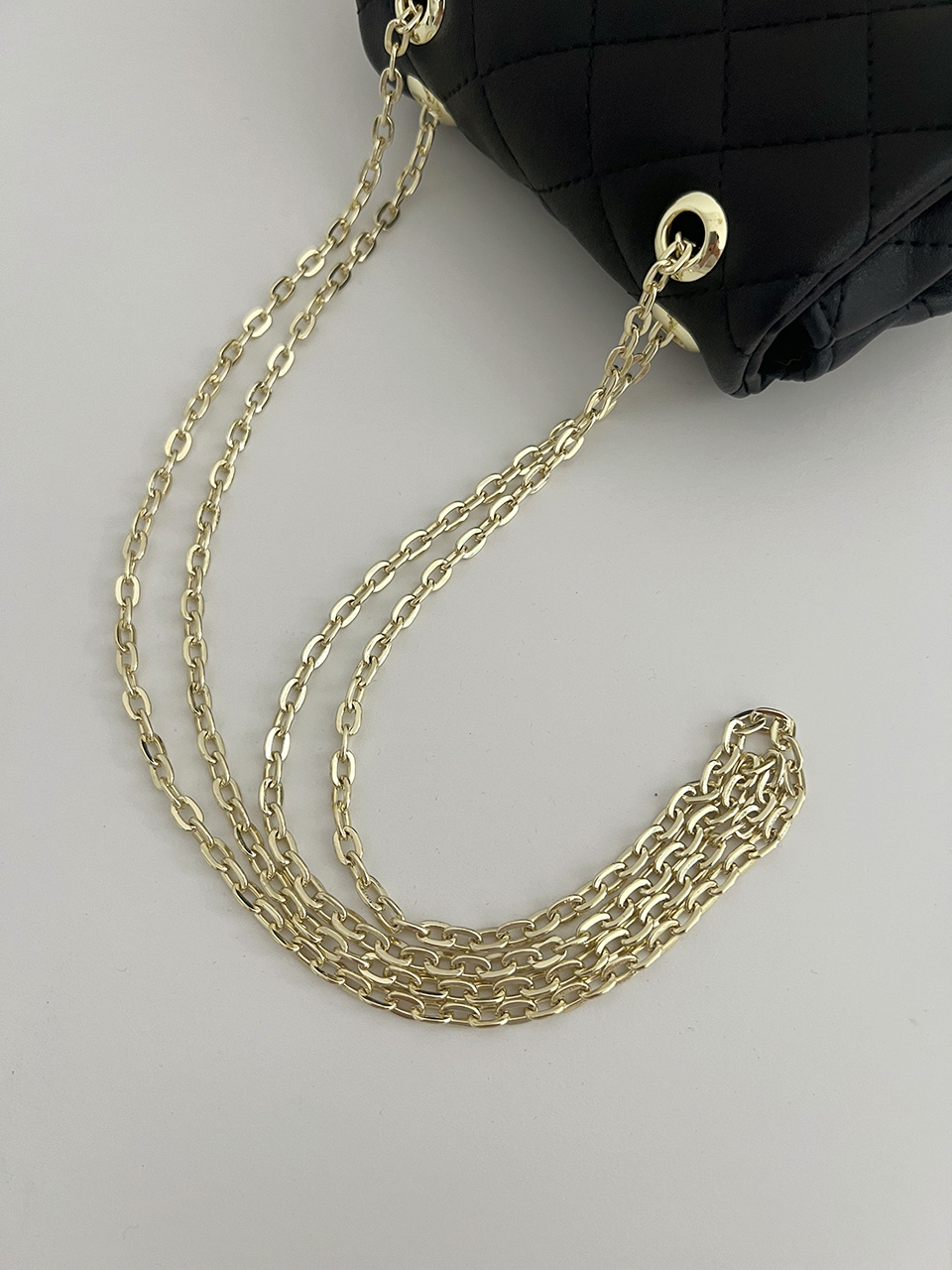 Zuni Quilted Micro Mini Gold Chain Bag