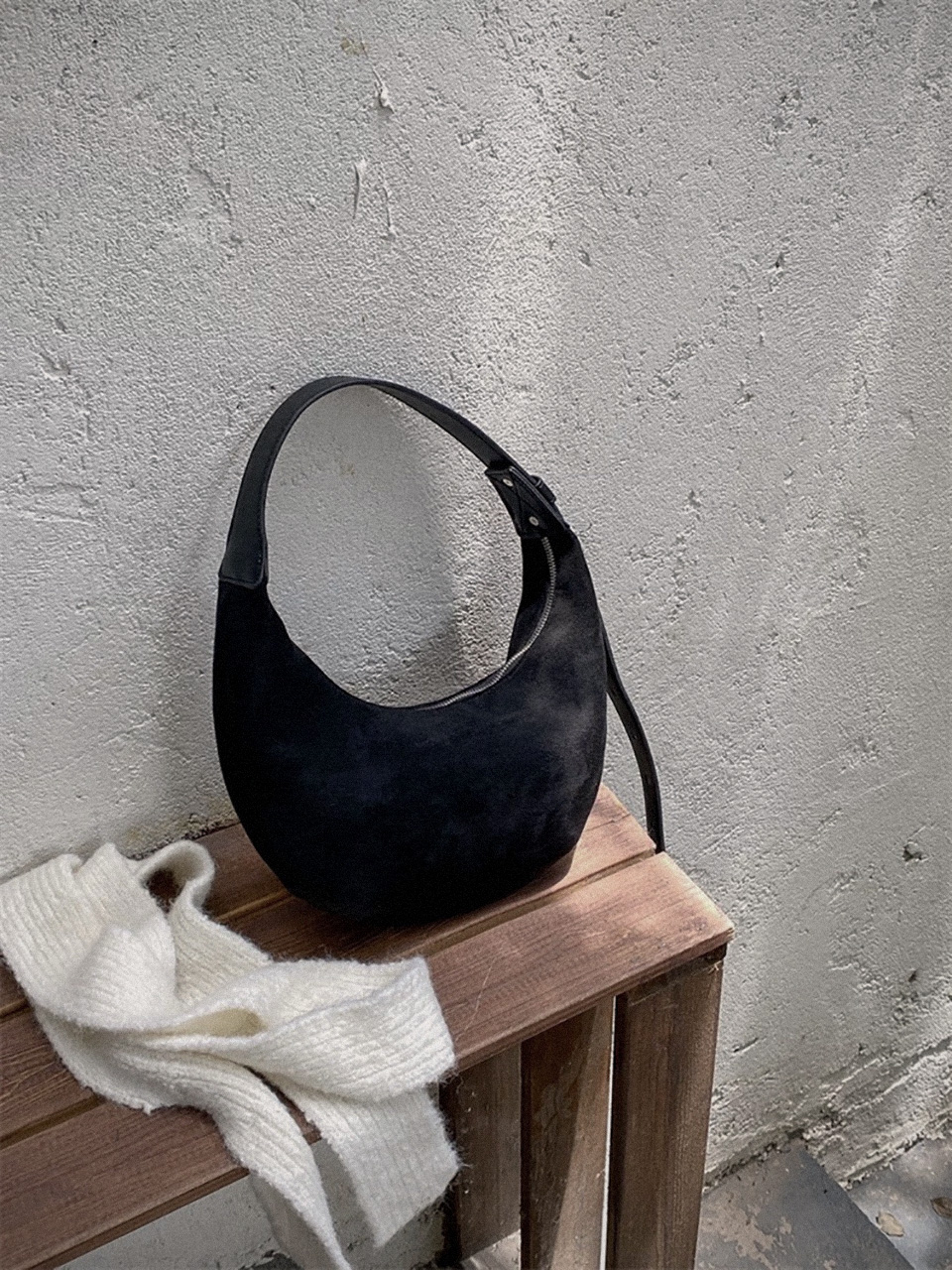 Suede Round Tote Bag/Shoulder Bag