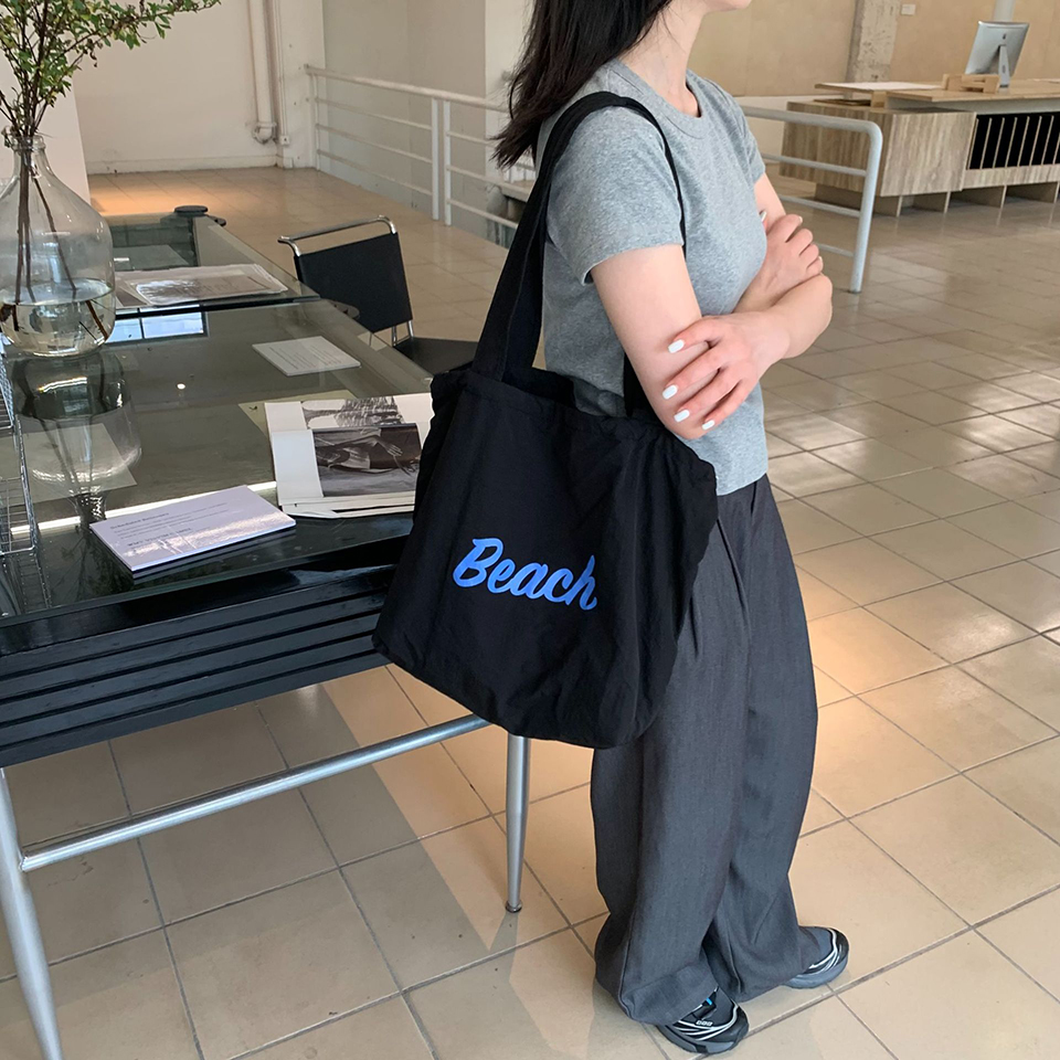 [Nylon] Lettering String Eco Bag (5 colors)