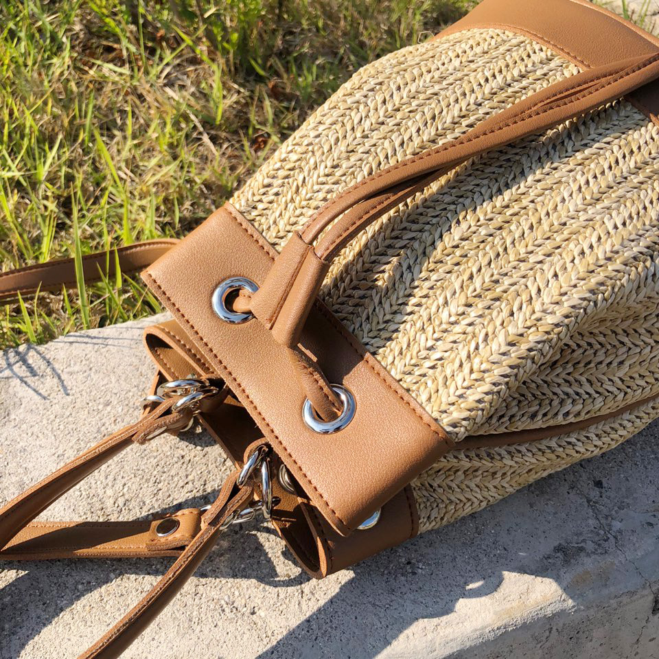 Rattan Mini 2-Way Bucket Bag