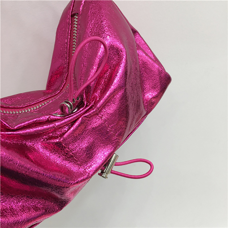 Monroe Cross Shirring Silver Mini Chain Bag