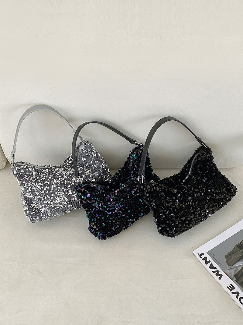 Sequin Zipper Mini Shoulder Bag (3 colors)