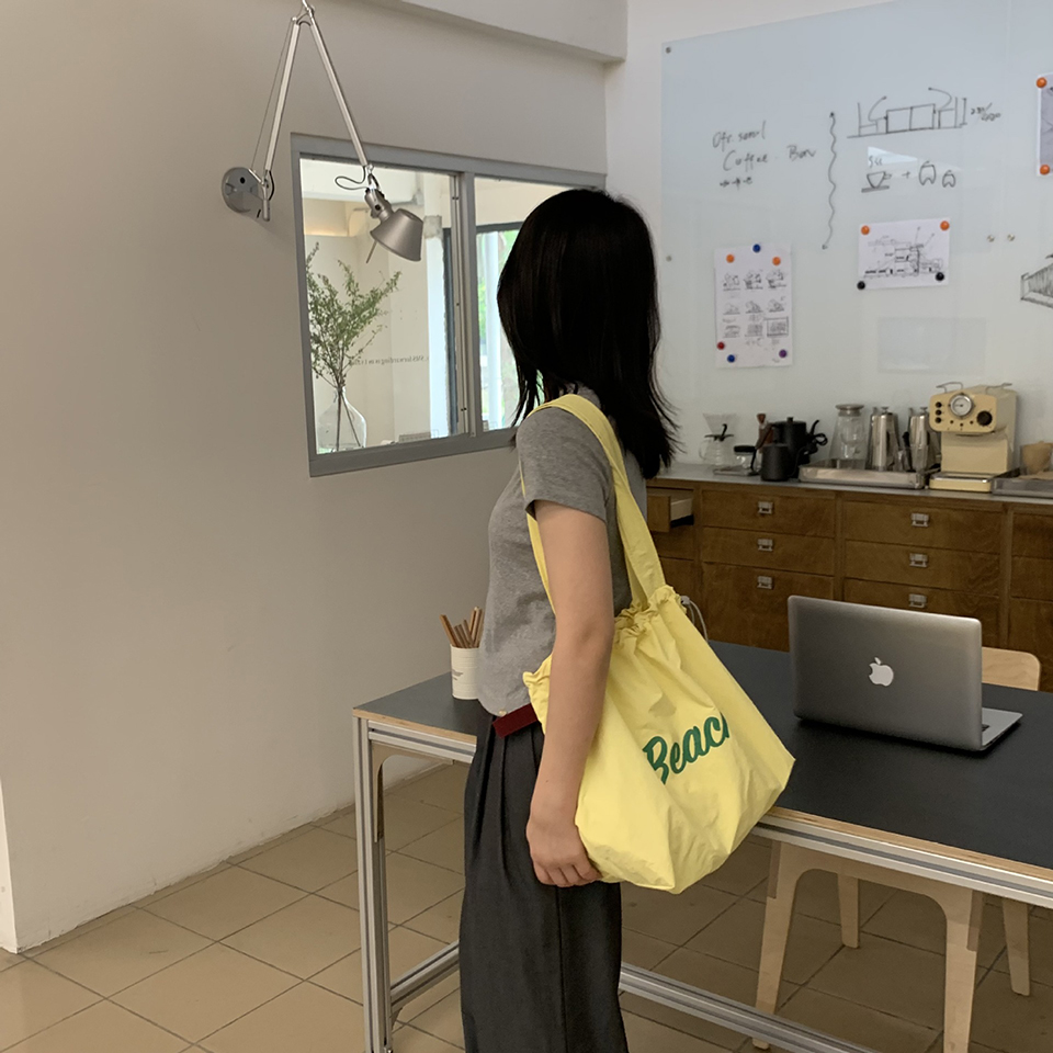 [Nylon] Lettering String Eco Bag (5 colors)