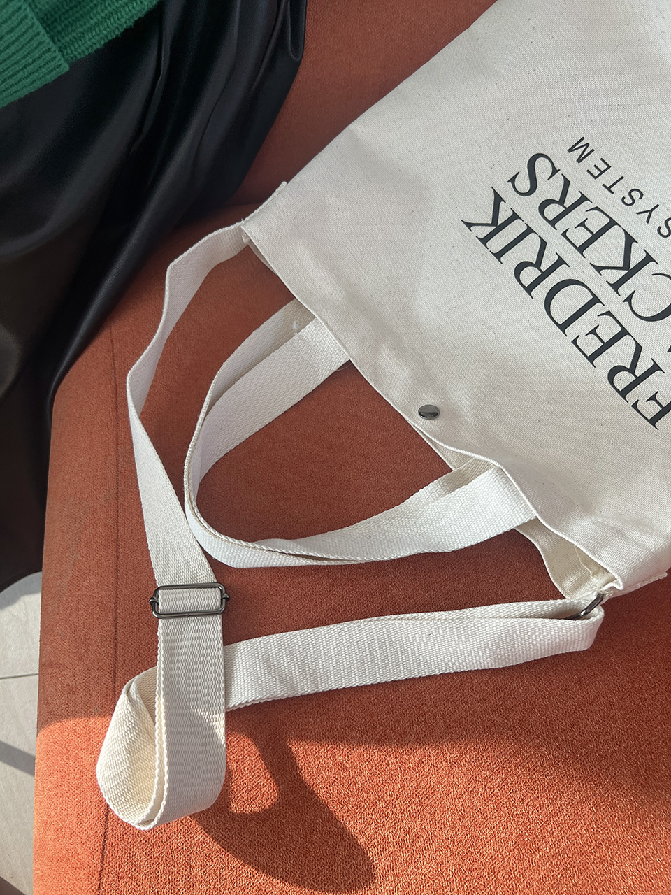 Lettering Big Cross Canvas Bag
