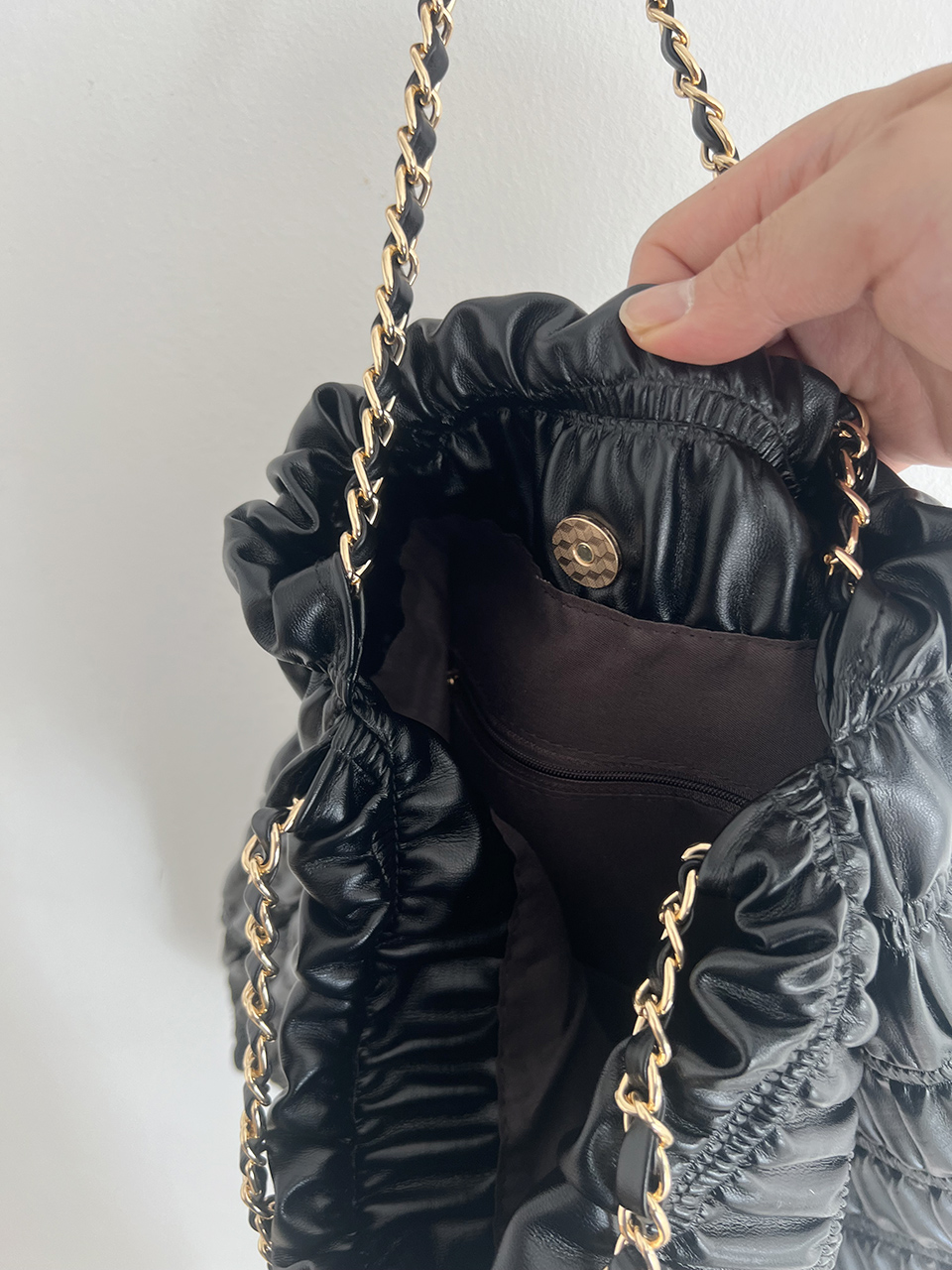 Vanel Fritz Quilted Shirring Chain Shoulder Bag