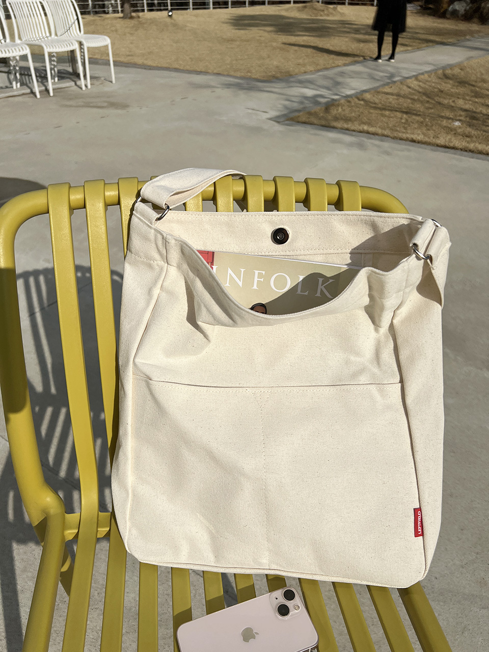 2-Pocket Plain Big Cloth Eco Bag (3 colors)
