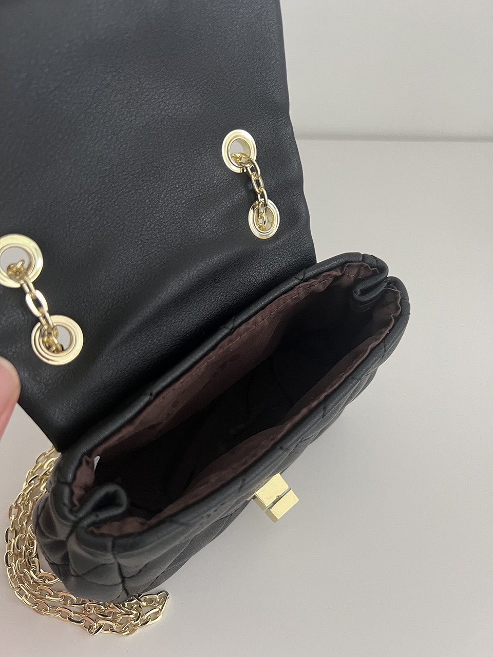 Zuni Quilted Micro Mini Gold Chain Bag
