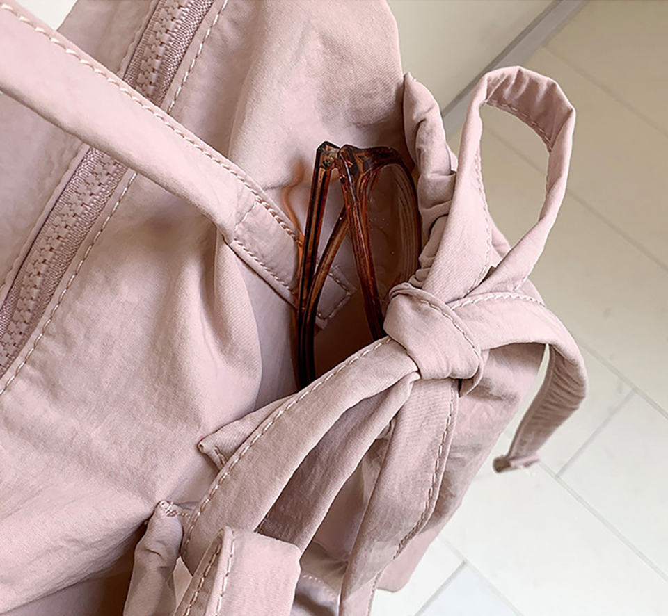 Ribbon Ballet Core Pocket Nylon Shoulder Bag (4 colors)