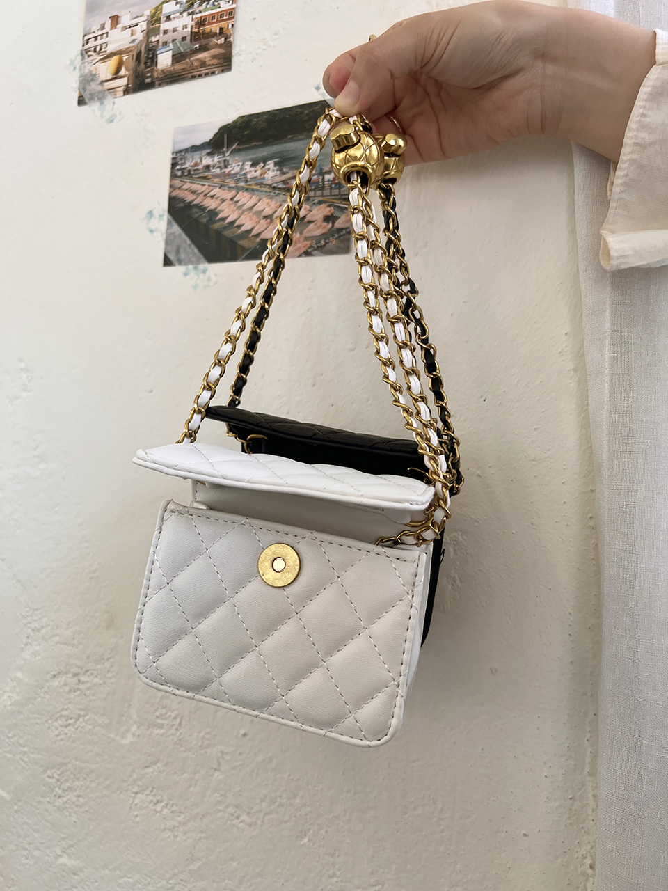 Lotia Quilted Mini Chain Crossbody Bag (2 colors)