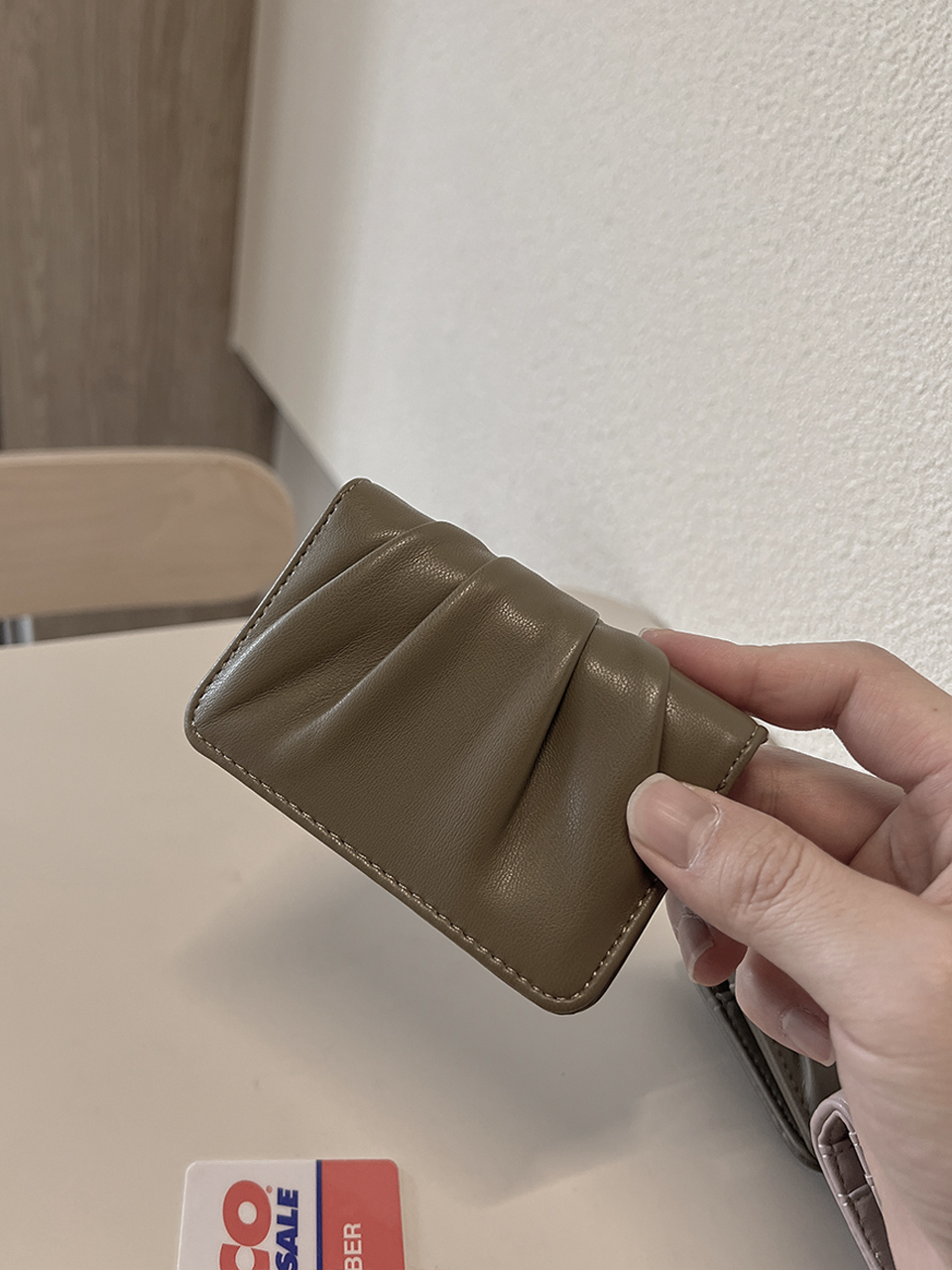 Shirring Leather Card Case