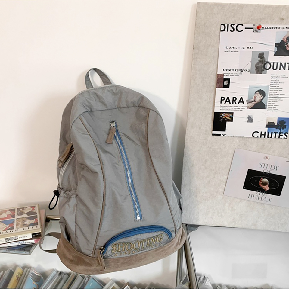 Shooting Embroidered String Pocket Nylon Backpack