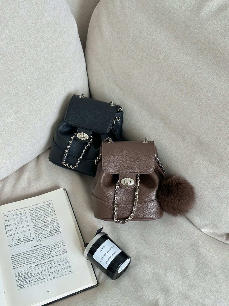 [Fur Keychain Included] Boel Mini Chain Shoulder Bag