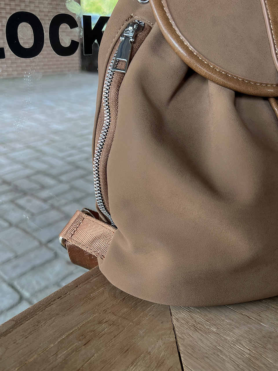 Suede Sheepskin Leather Mini Bucket Bag/Backpack