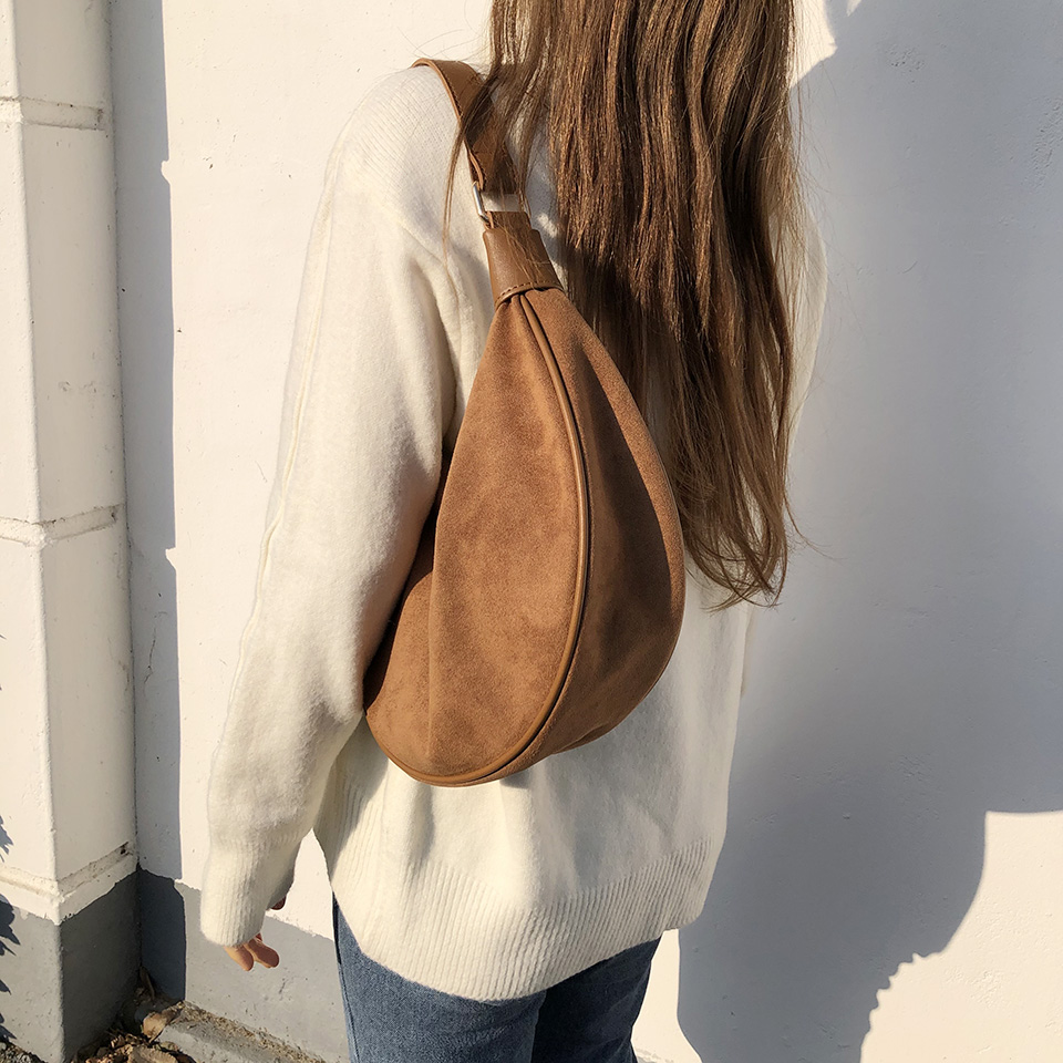 Suede shoulder bag