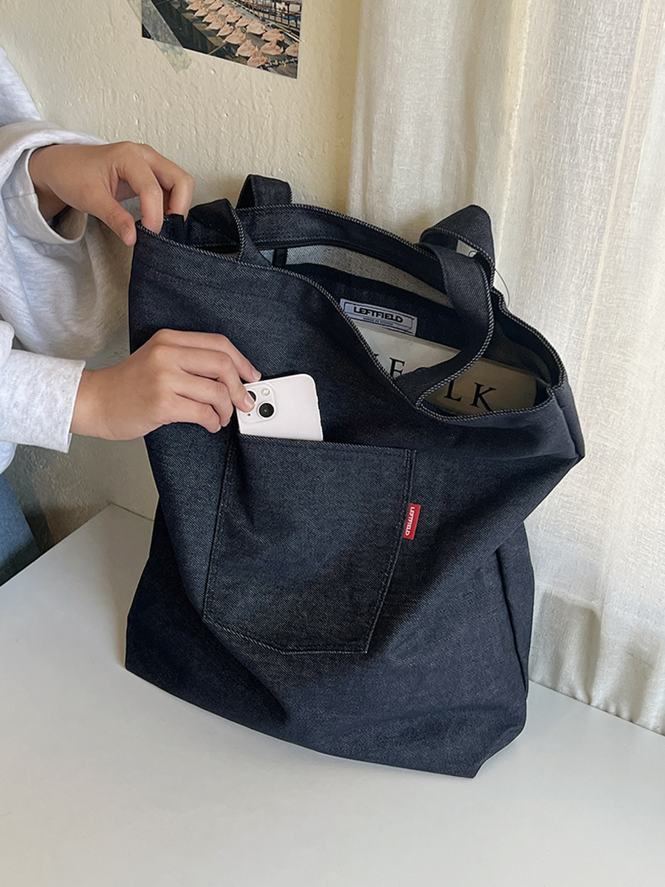 Denim Pocket Oversized Eco Bag