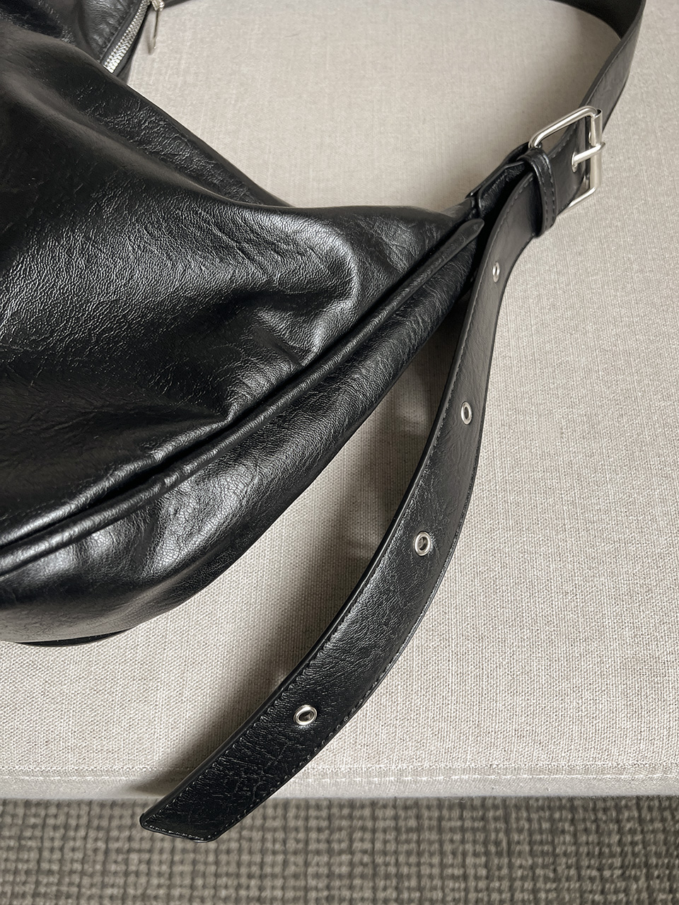Leather Square Cross Hobo Bag