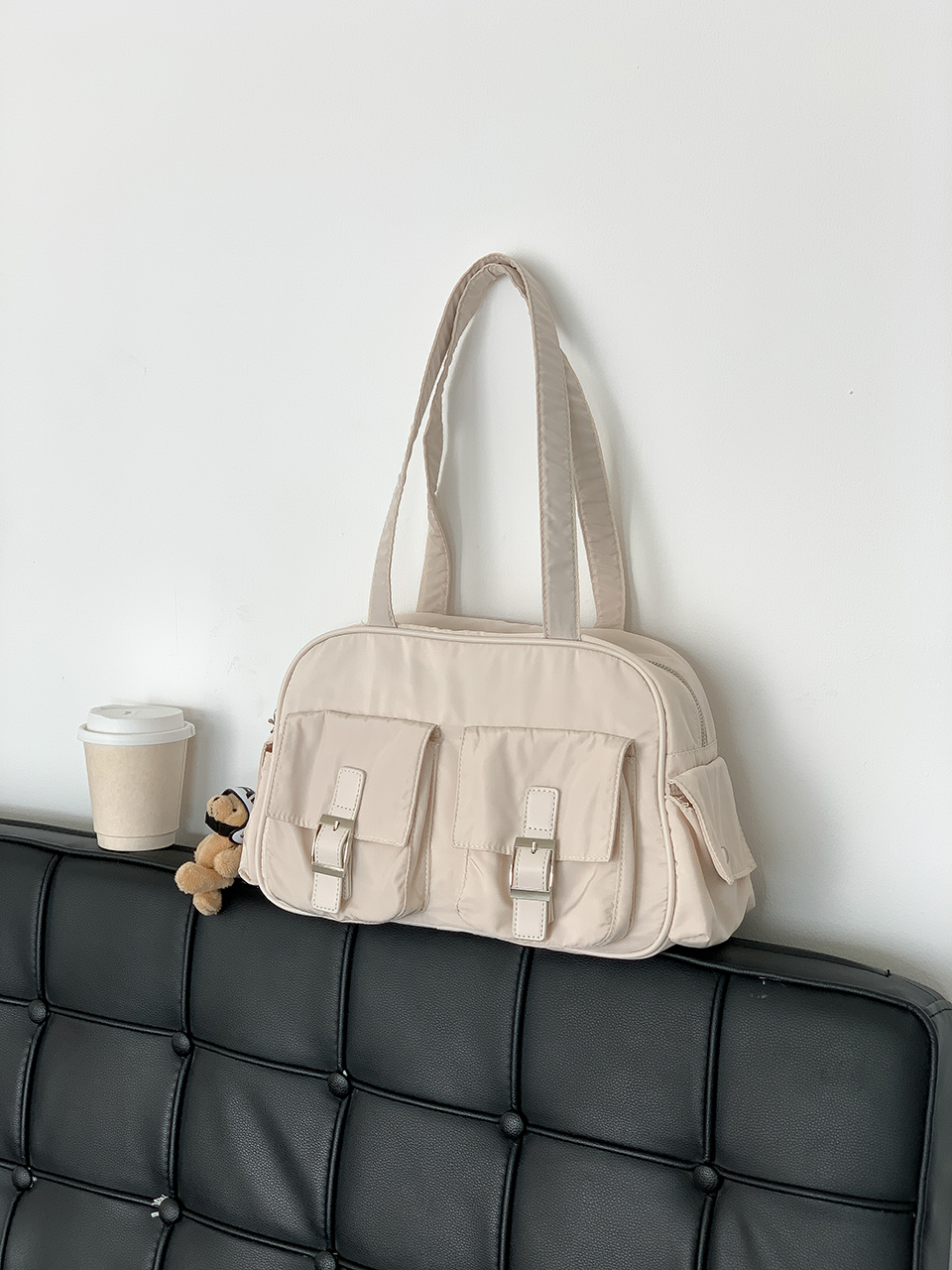 4-Pocket Nylon Shoulder Bag (4 colors)