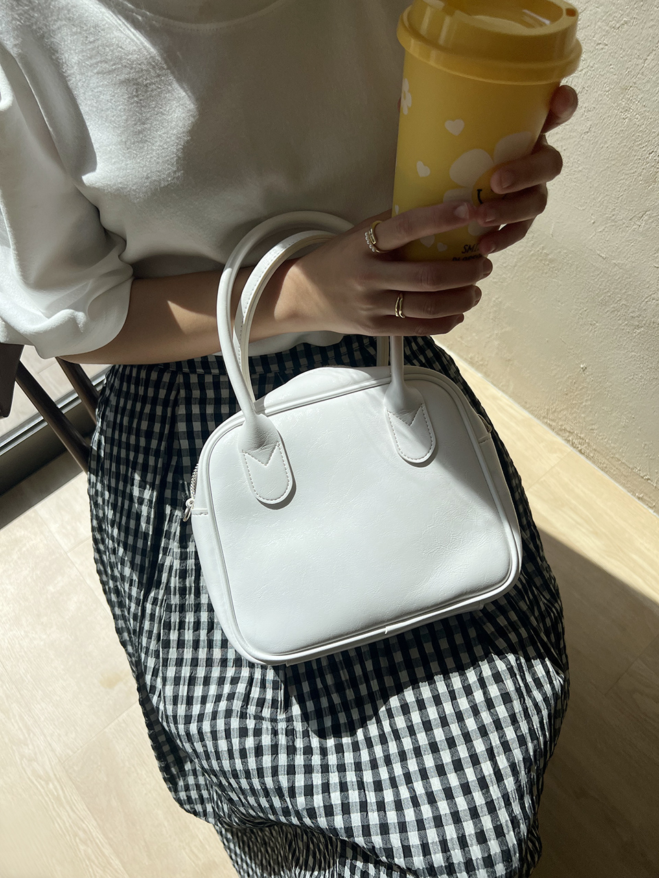 Tammy Square Silver 2-Way Tote Bag