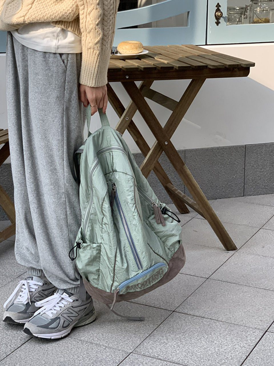 Shooting Embroidered String Pocket Nylon Backpack