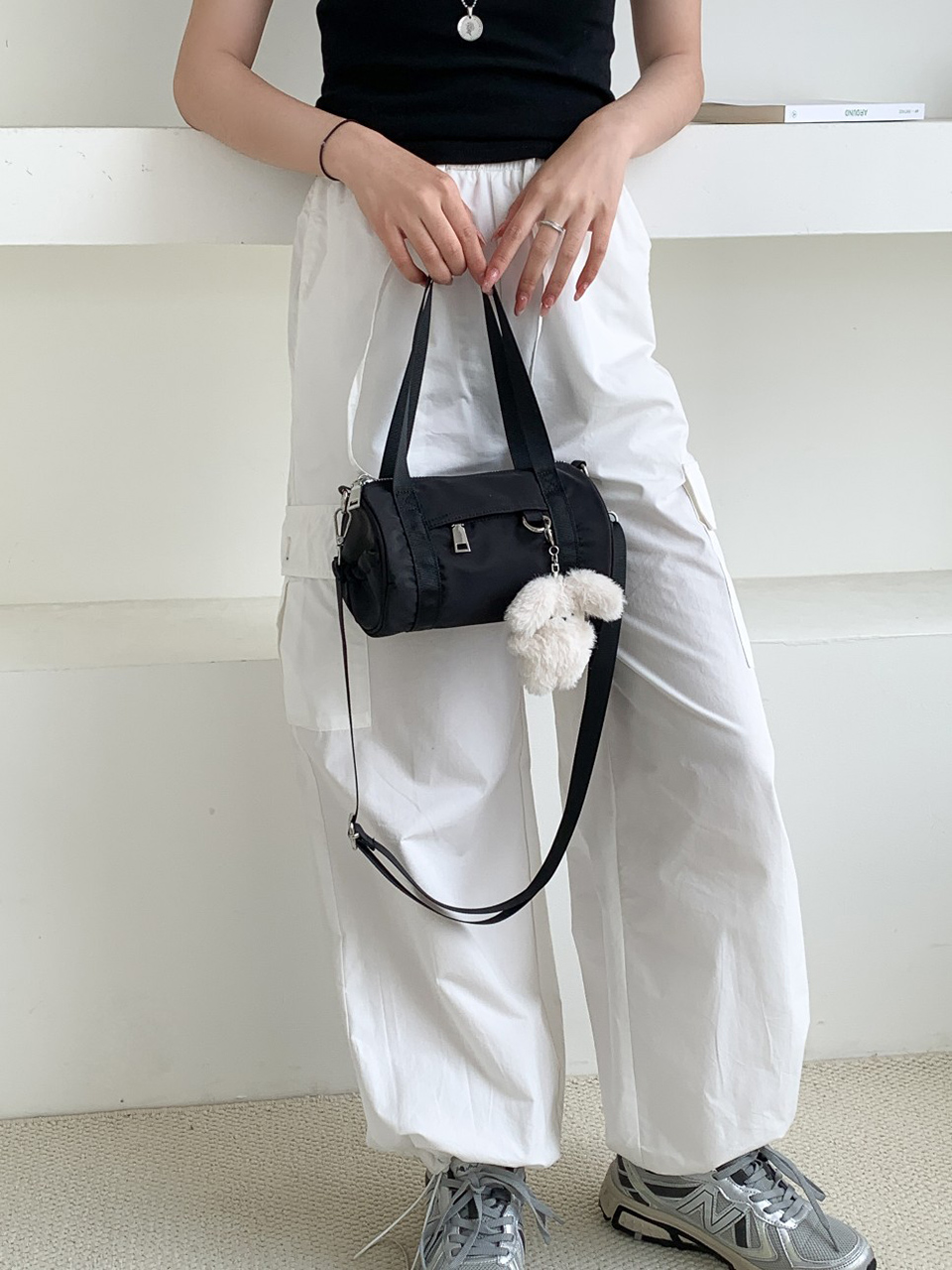 Nylon mini tote bag