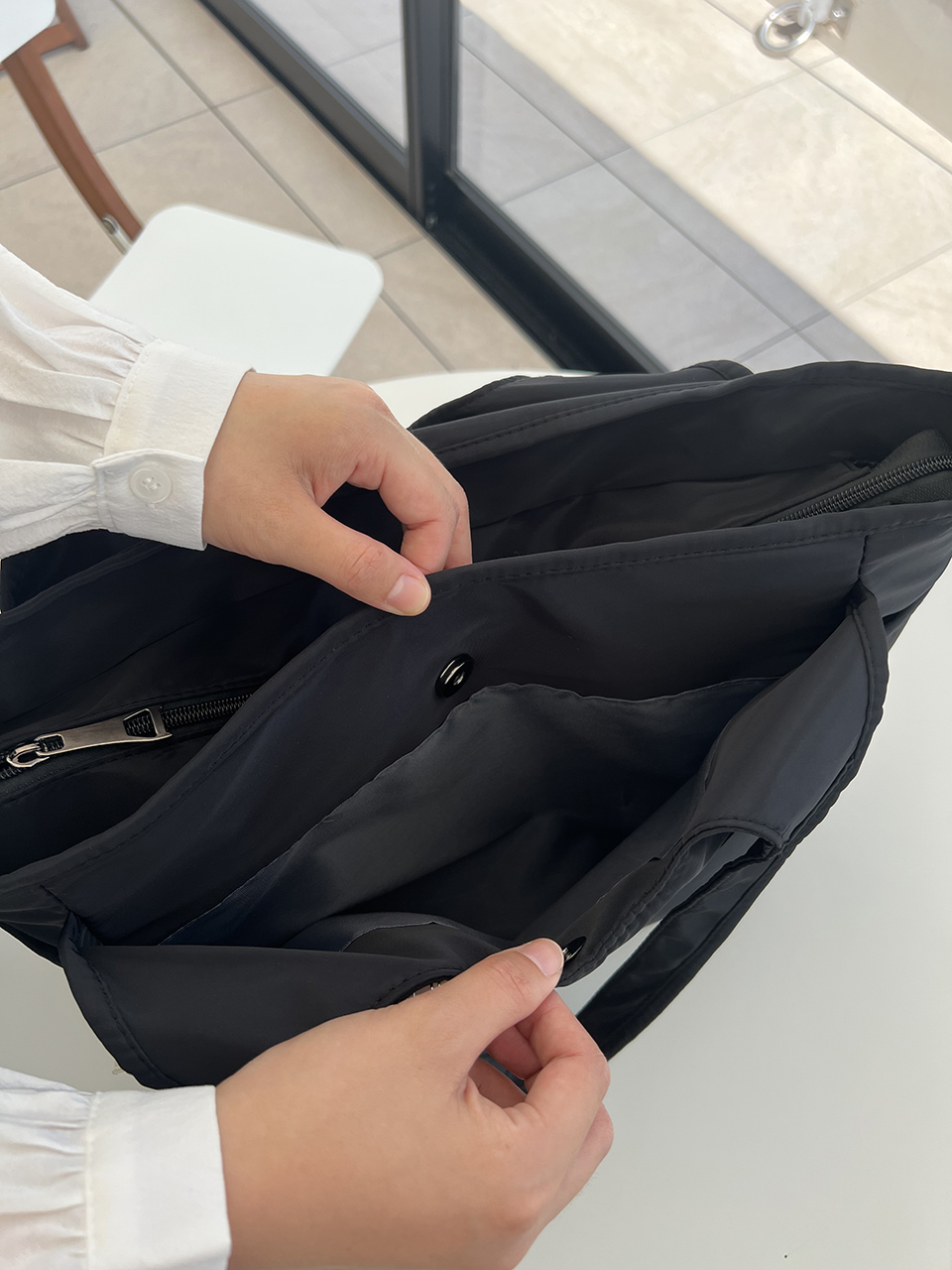 [Waterproof] Zipper Big Shoulder Bag