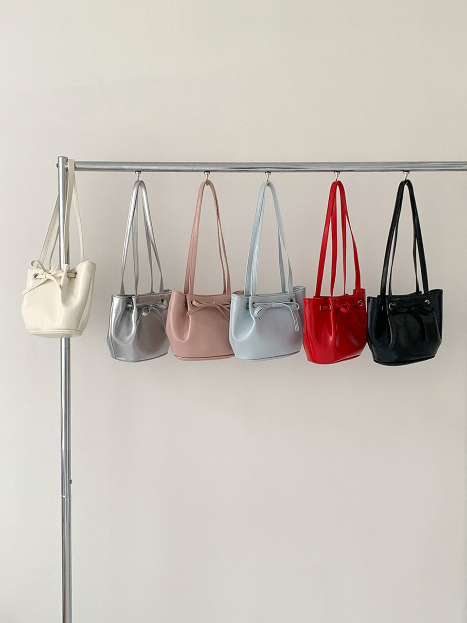 Ribbon Ballet Core Wrinkle Leather Tote Bag (6 colors)