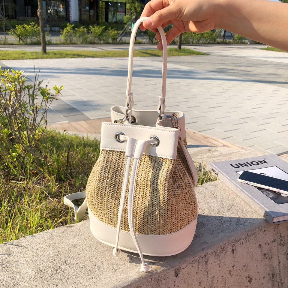 Rattan Mini Bucket Bag / Cross Bucket Bag (3 colors)