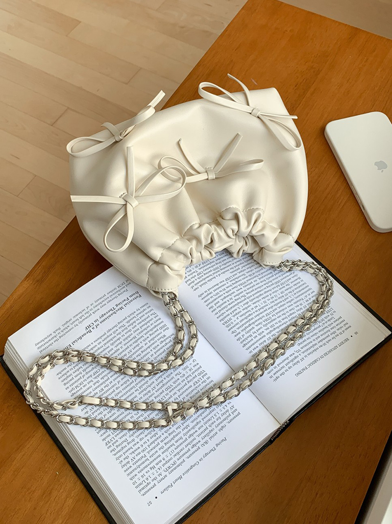 Ribbon Ballet Core Shirring Chain Shoulder Bag (6 colors)