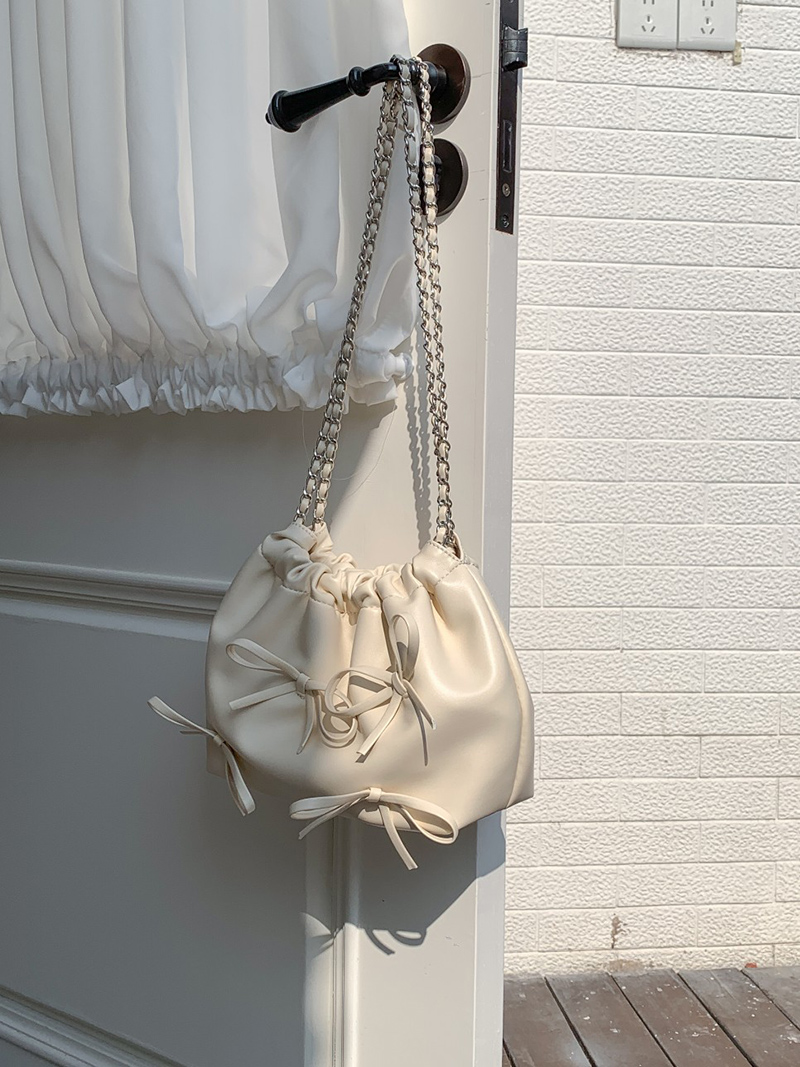 Ribbon Ballet Core Shirring Chain Shoulder Bag (6 colors)