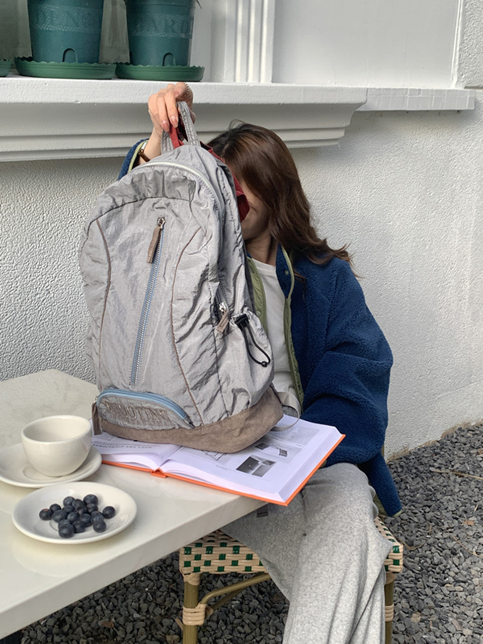 Shooting Embroidered String Pocket Nylon Backpack