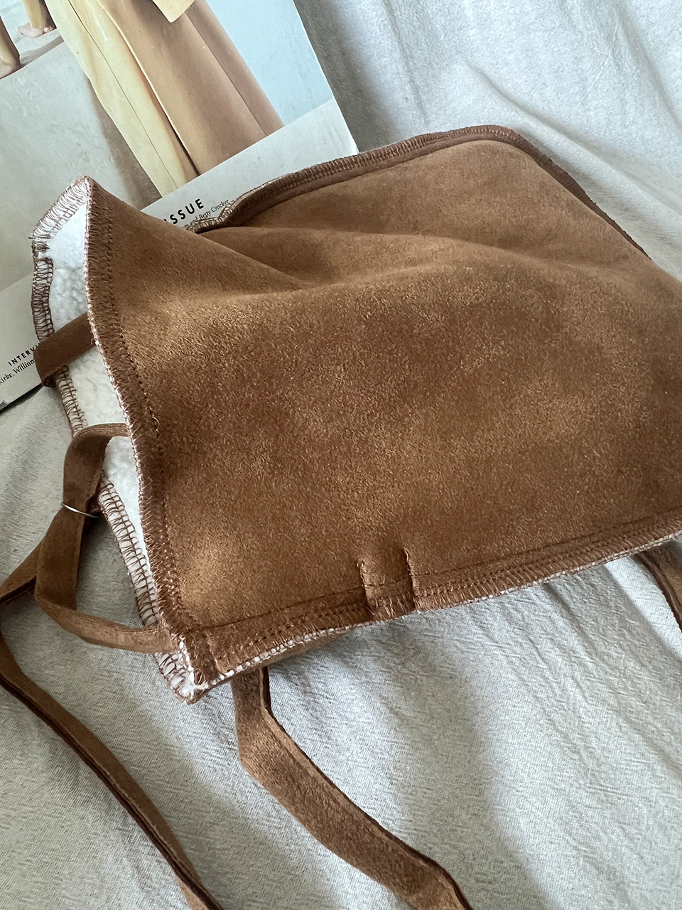 Fluffy fur suede mini bag