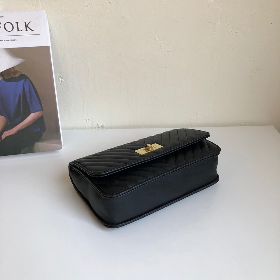 V-Quilted Mini Square Chain Bag