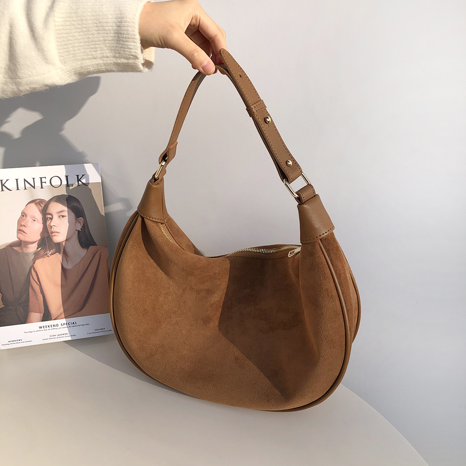 Suede shoulder bag
